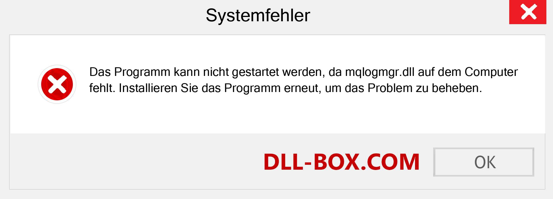 mqlogmgr.dll-Datei fehlt?. Download für Windows 7, 8, 10 - Fix mqlogmgr dll Missing Error unter Windows, Fotos, Bildern